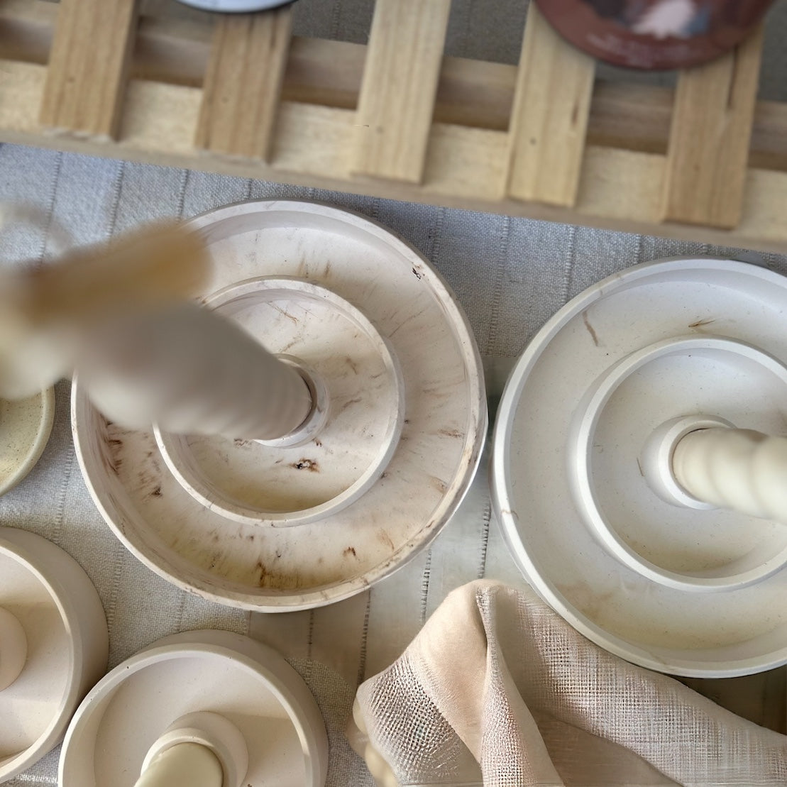 Gypsum ceramic candle holder